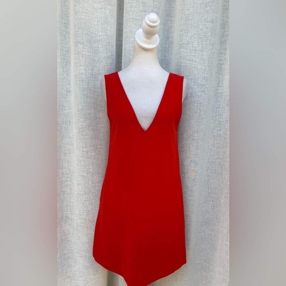 Theory Red Mini Dress V-Neck